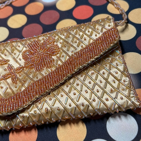 beaded long strap stunning gold purse - Picture 7 of 15